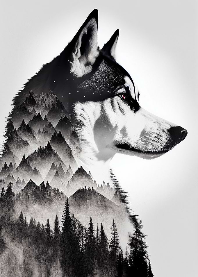 Husky Dog Forest