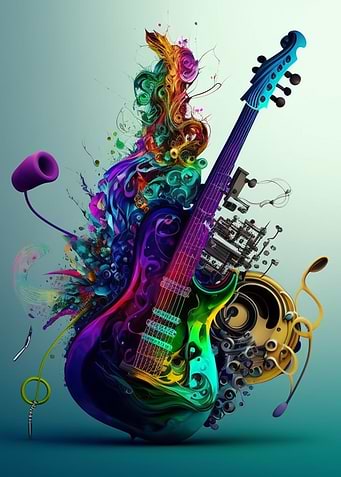 Colorful guitar