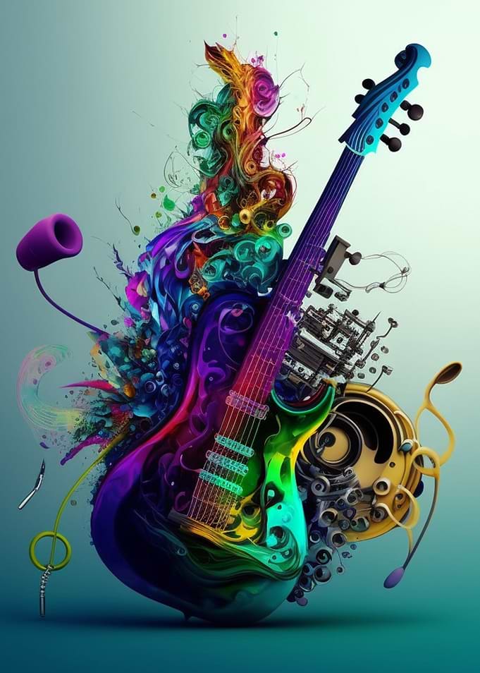 Colorful guitar