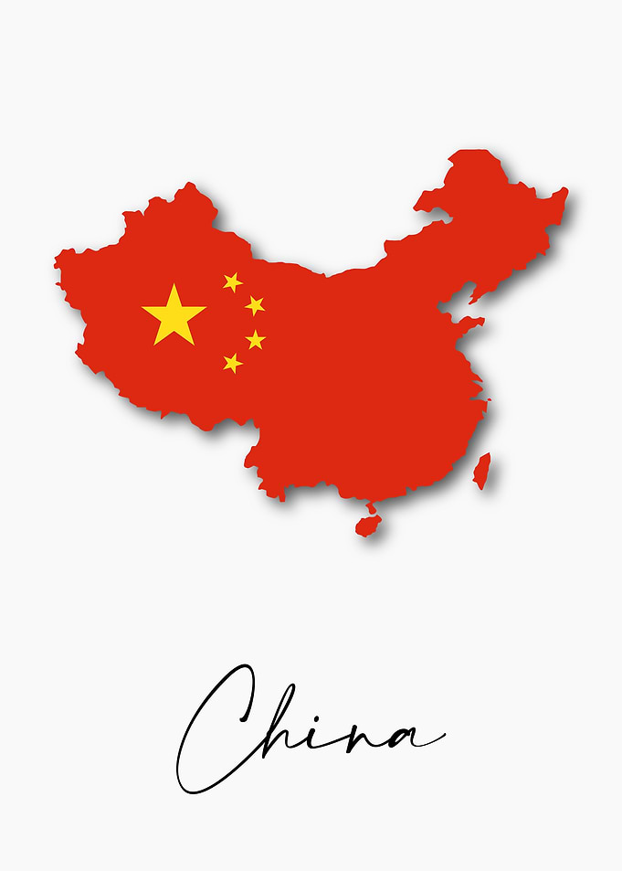 China Country Map Flag