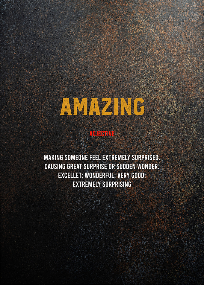 amazing definition text