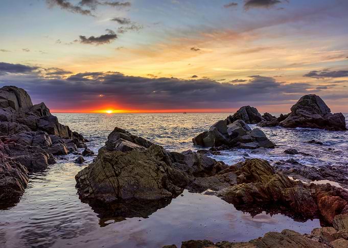 Coastal landscape sunset