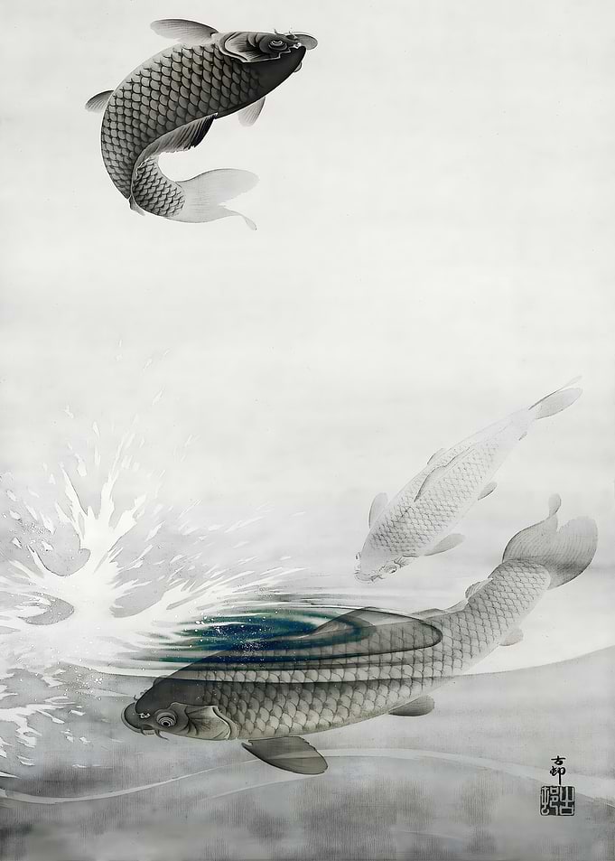 Ukiyo e Three Carps