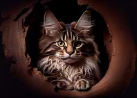Main Coon cat in the Tree