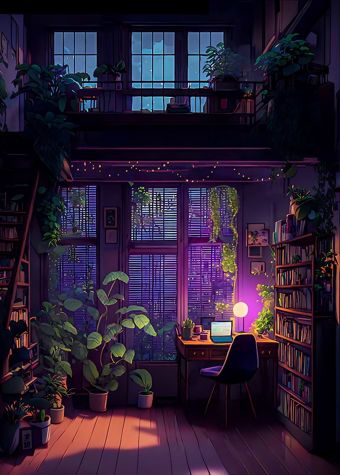 Cozy study loft room