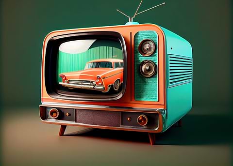 Retro TV — metal poster wall art
