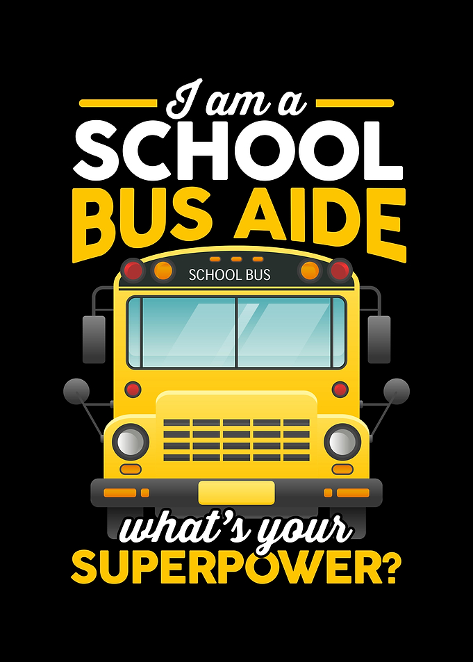 School Bus Aide Funny Back