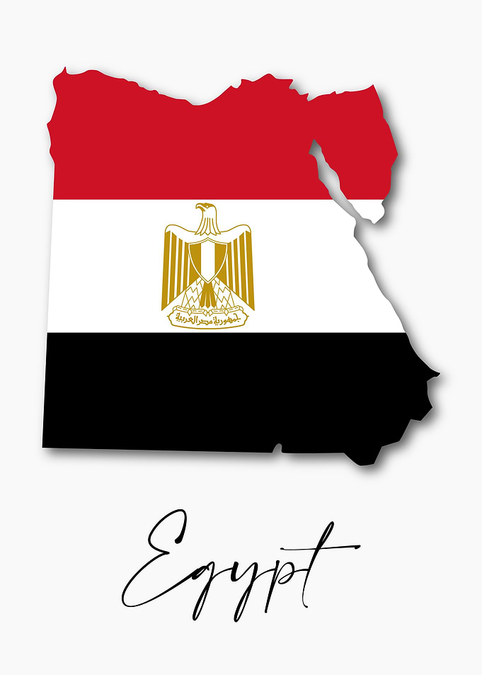 Egypt Country Map Flag