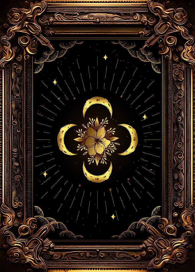 Tarot the moon Flower