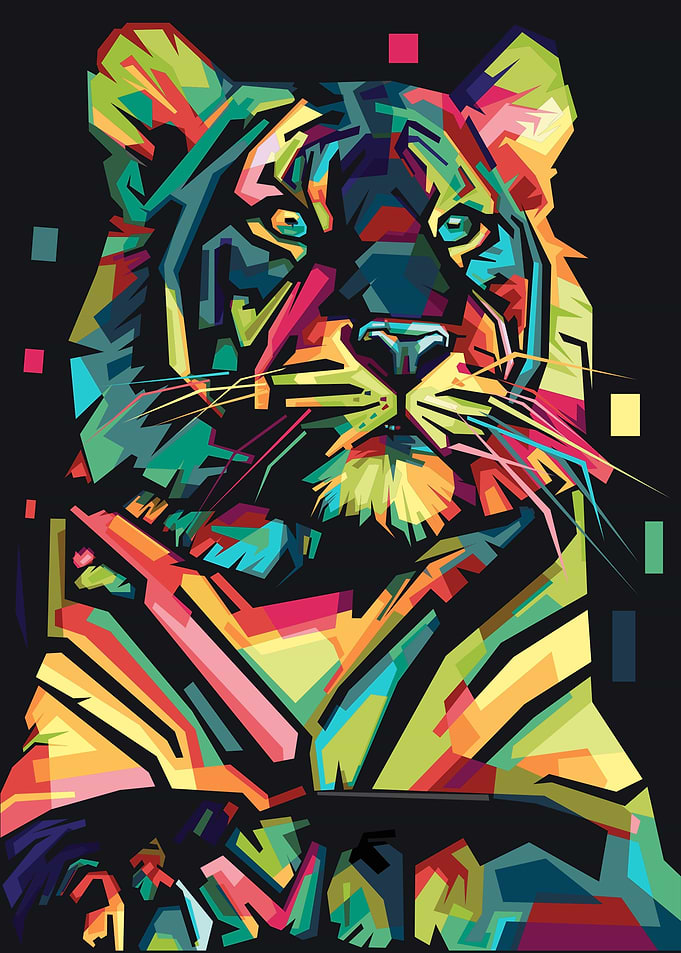 wpap art tiger relaxing