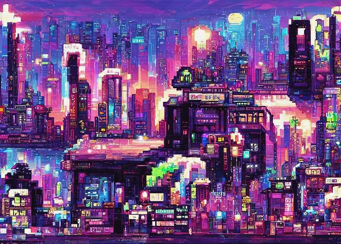 80s Neon City Cyberpunk
