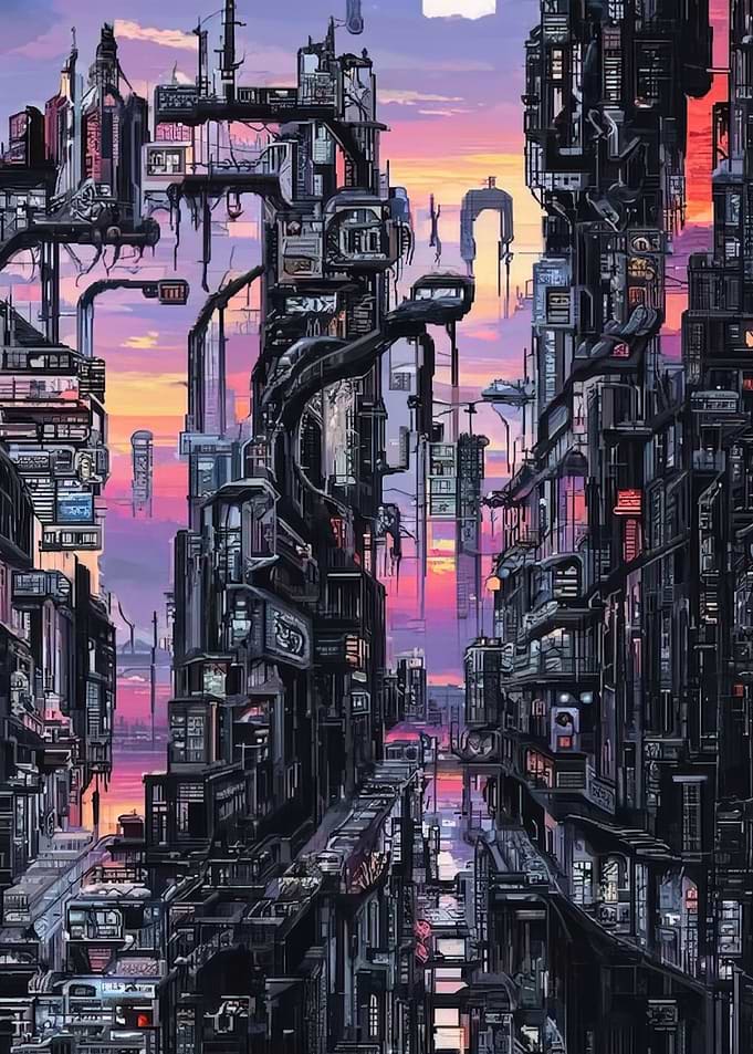 80s Neon City Cyberpunk