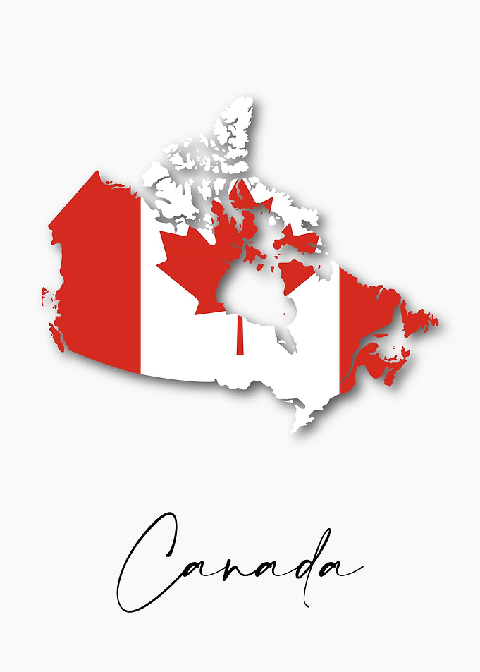 Canada Country Map Flag