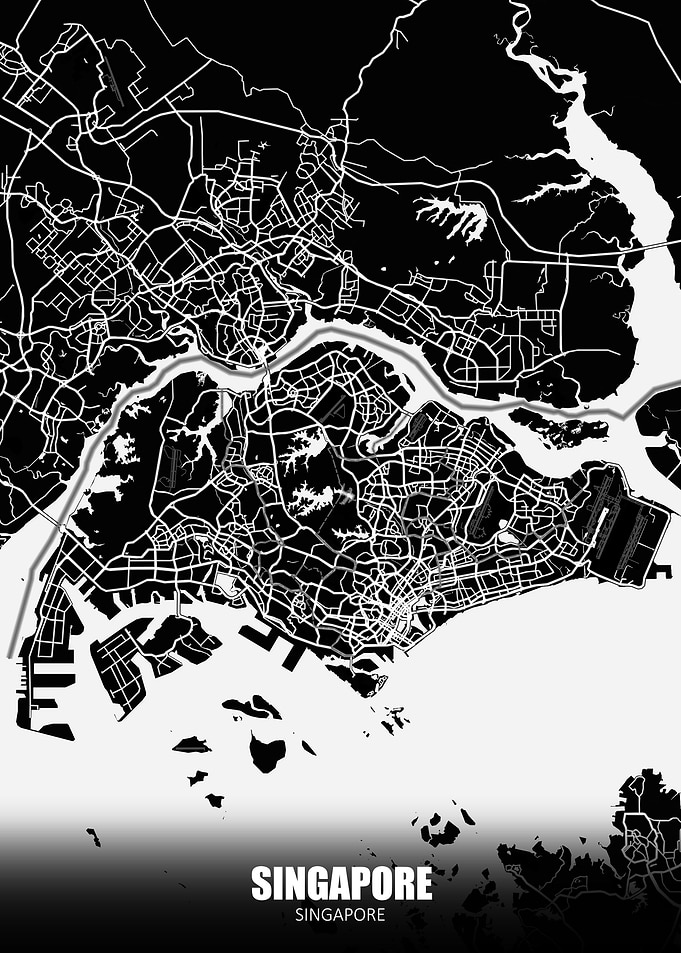 Singapore Dark Map