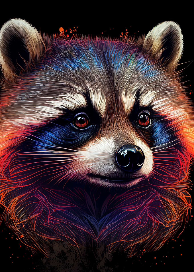Raccoon Colorful