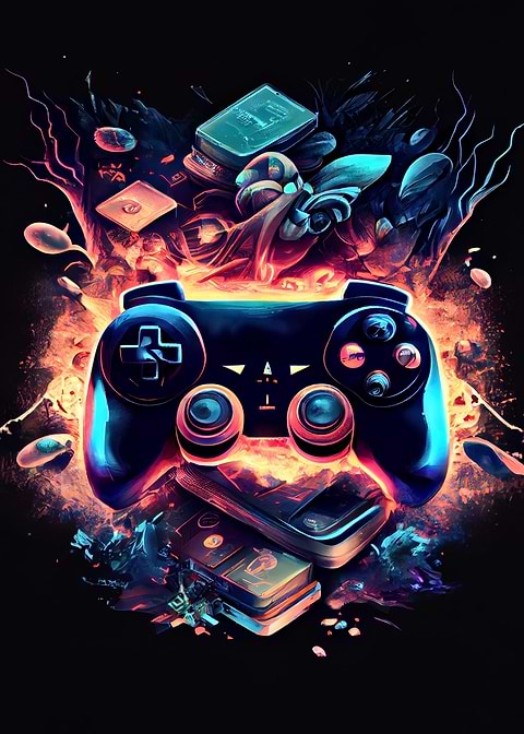 Game Controller — metal poster wall art