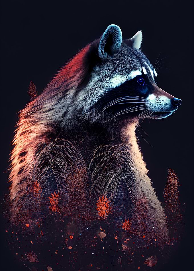 Raccoon Animal Red
