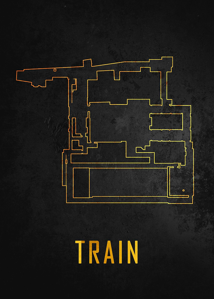 Train Map Black And Gold