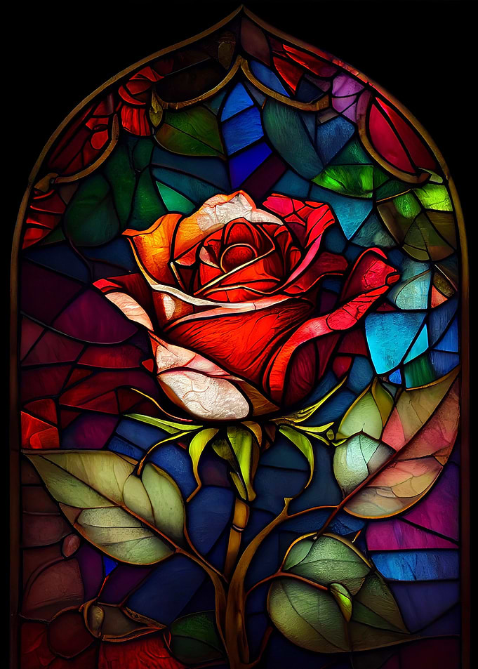 Stained Glass Rose