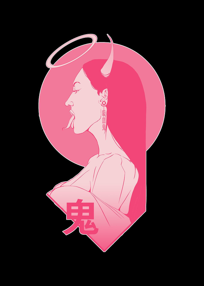 Japanese Oni Demon Girl