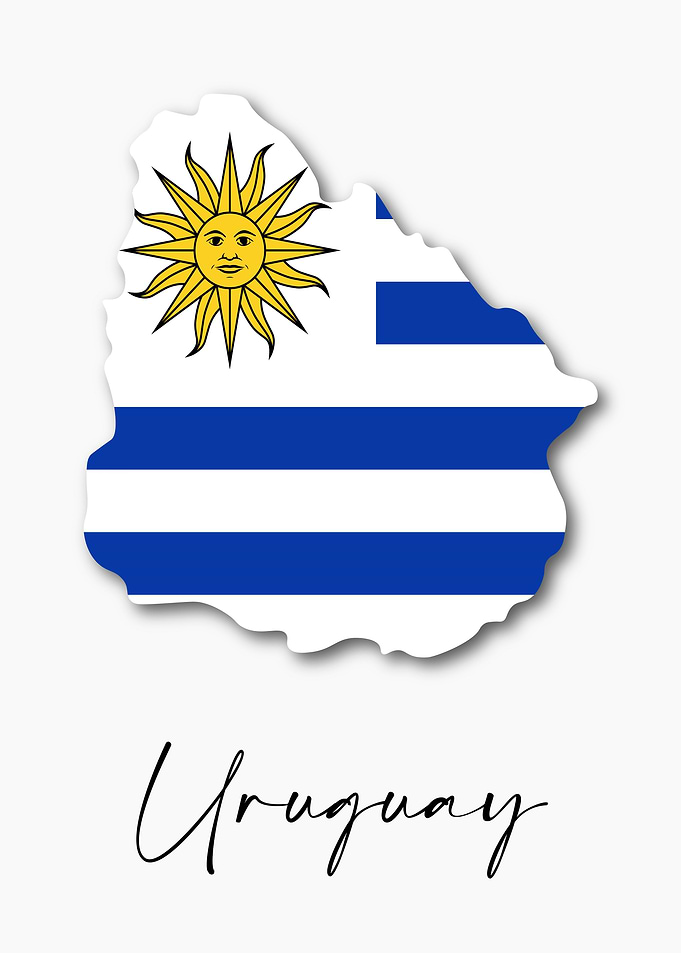 Uruguay Country Map Flag
