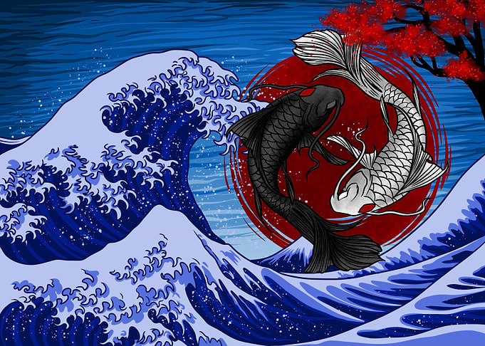 Yin yang koi fish