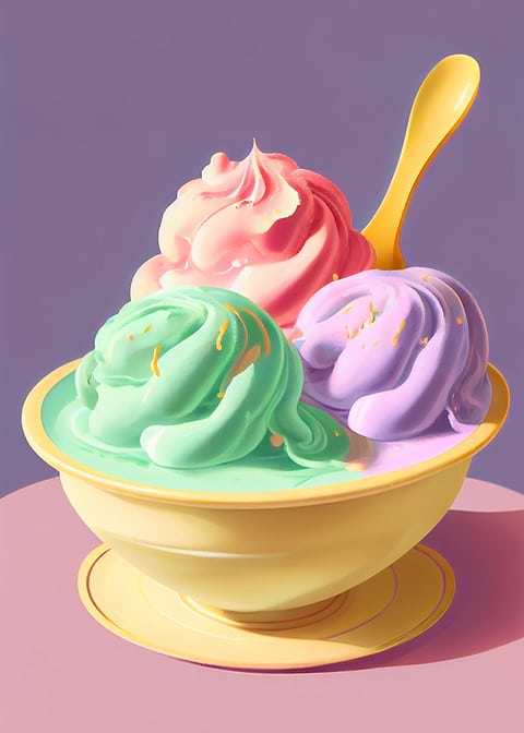 Three Scoops of Heaven — metal poster wall art