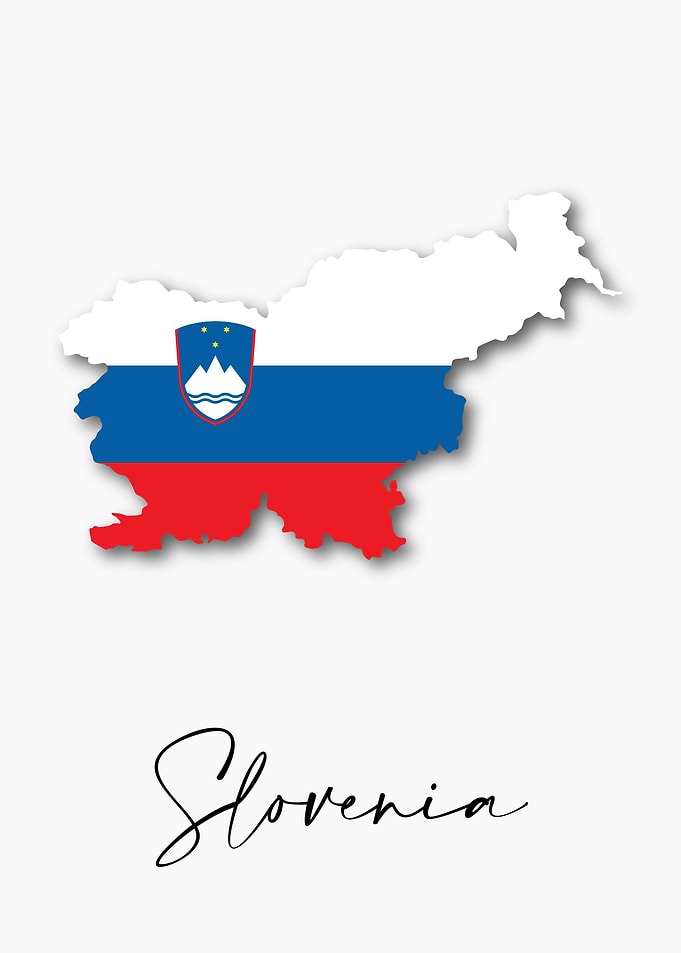 Slovenia Country Map Flag