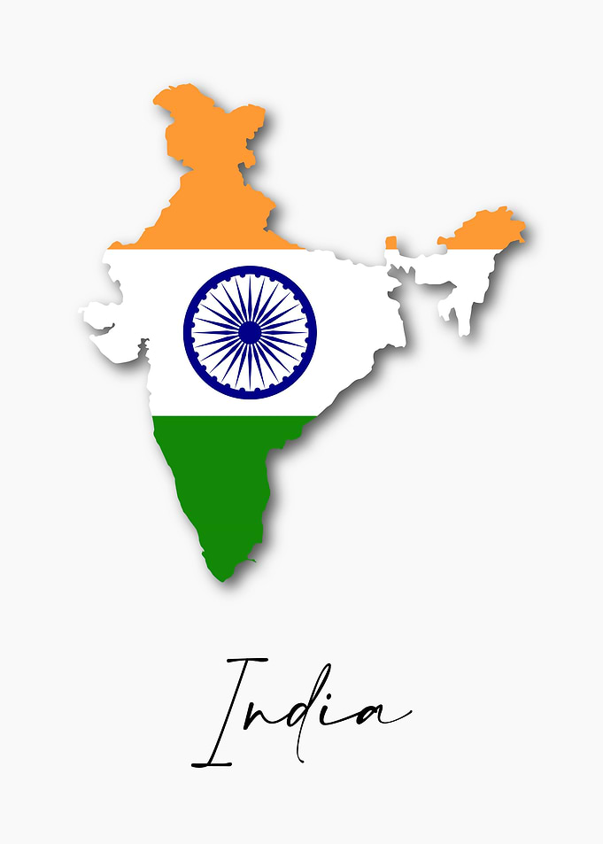 India Country Map Flag