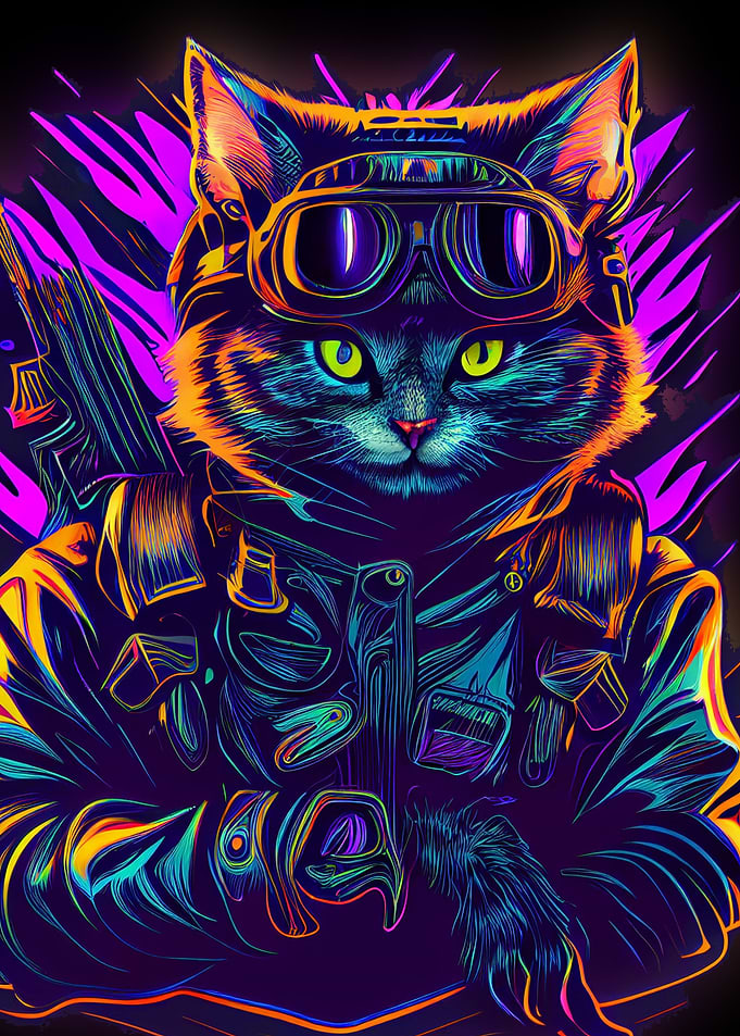 Chat synthwave
