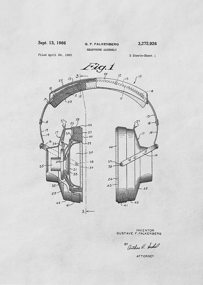 Retro Headphones Blueprint
