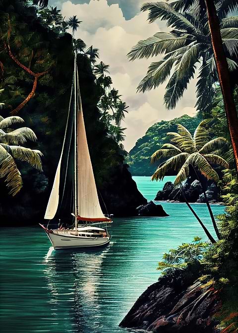 Coconut Beach — metal poster wall art
