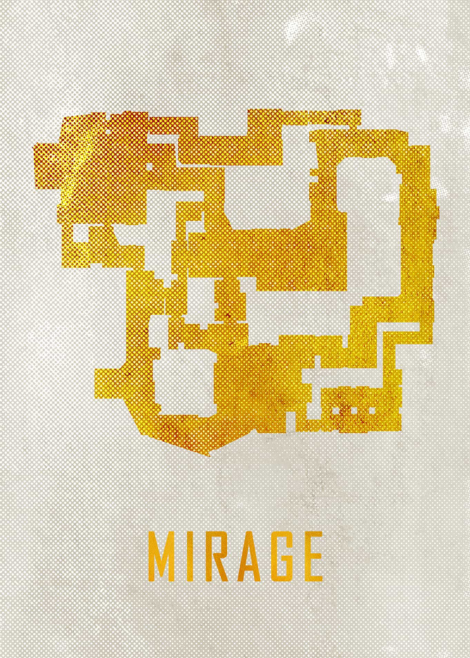 Mirage Map White And Gold