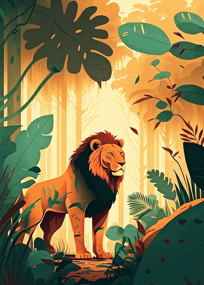 Lion In Forest