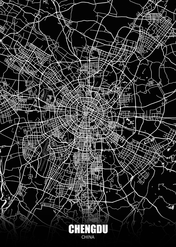 Chendu China Dark Map