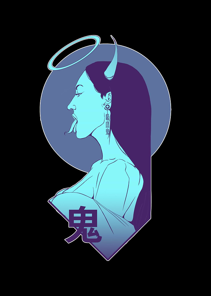 Japanese Oni Demon Girl