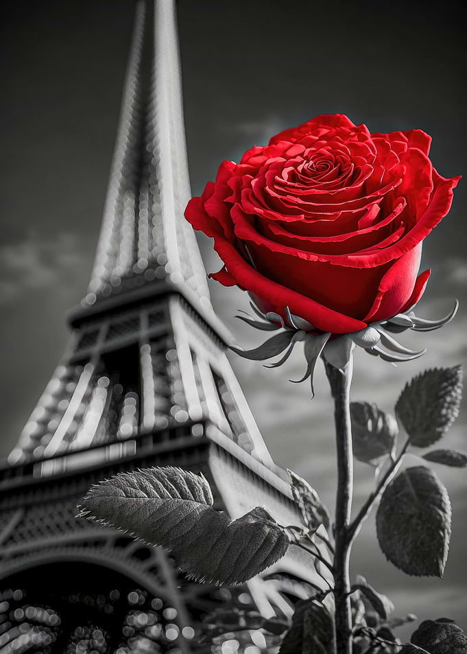 Red Rose Eiffel Tower