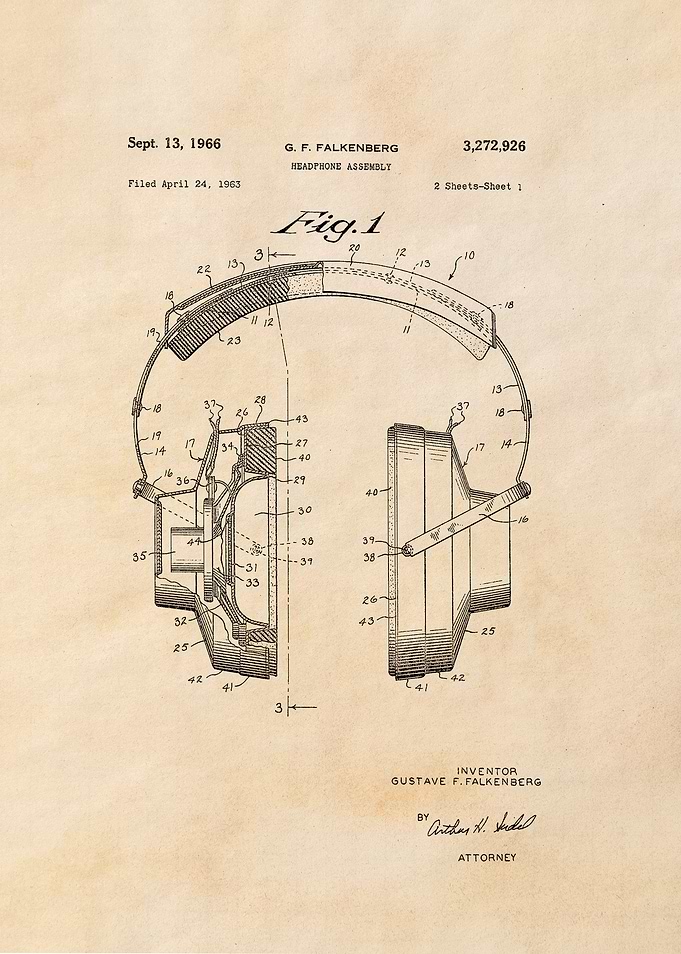 Retro Headphones Blueprint