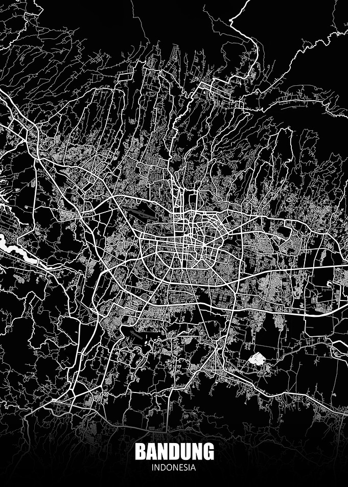 Bandung Indonesia Dark Map