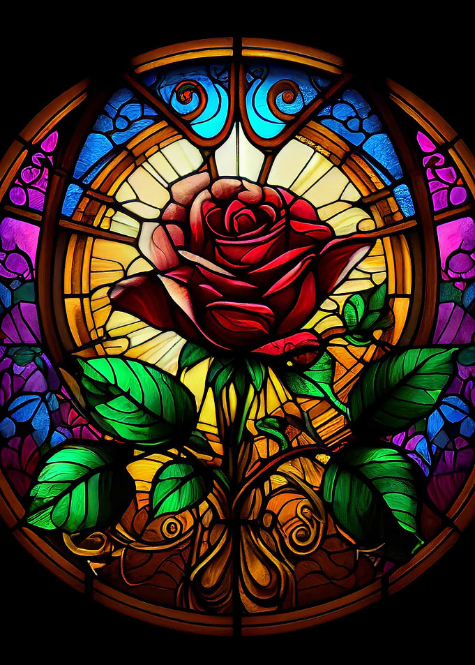 Stained Glass Rose