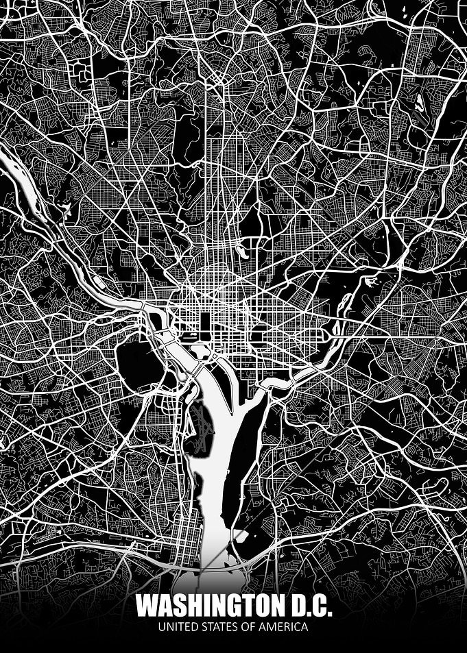 Washington DC Dark Map