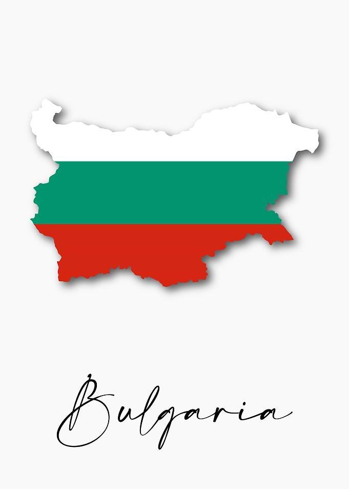 Bulgaria Country Map Flag