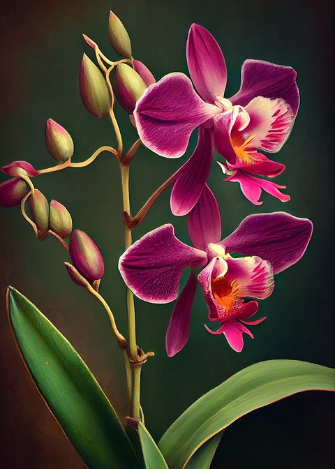 Tropical Orchards — orchid art metal poster