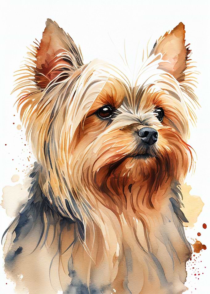 Yorkshire Watercolor Dog