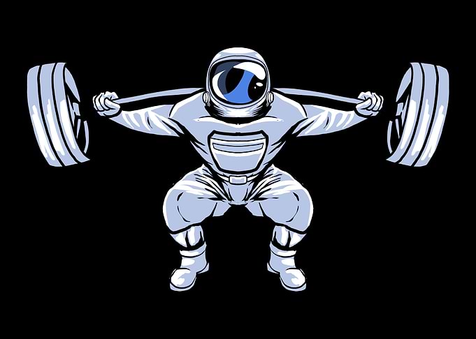 Weightlifting Astronaut