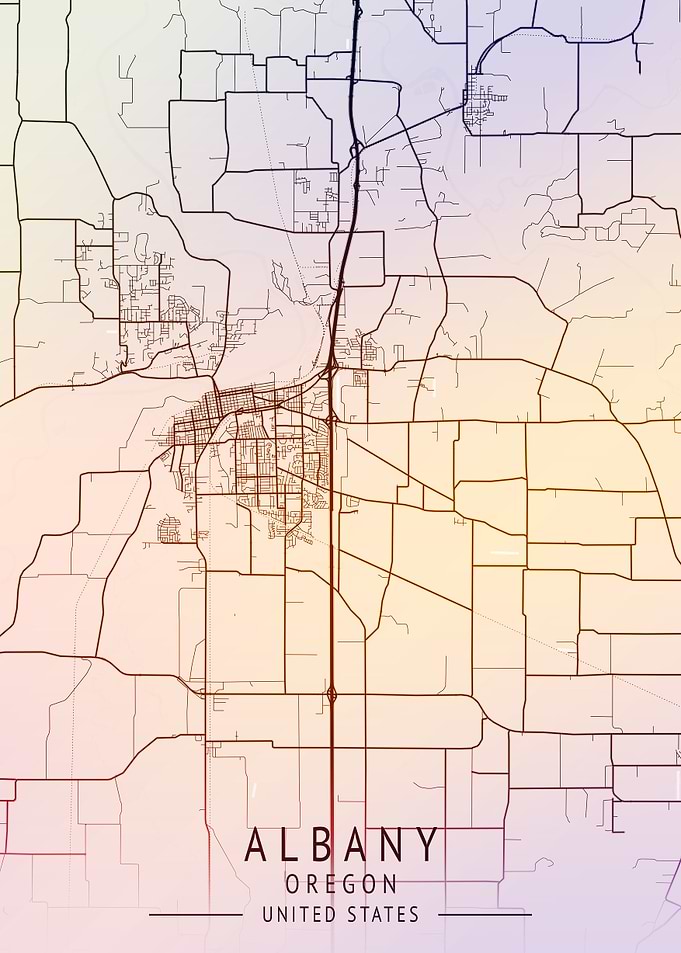 Albany Oregon USA City Map