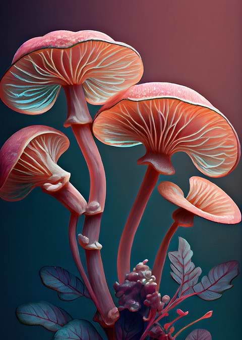 Rosy Bonnets in Bloom — metal poster wall art