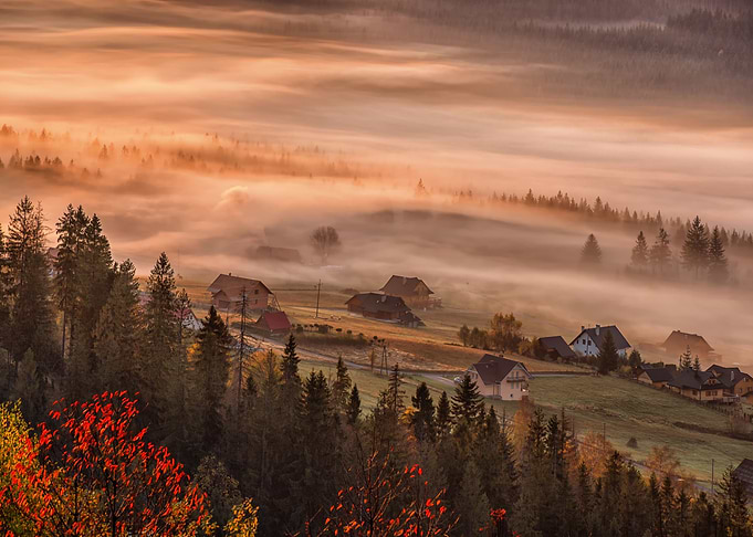 Autumn mountains landscape