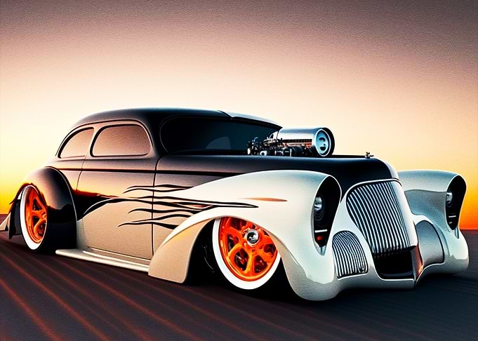 Antique Car In The Desert