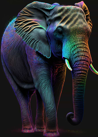 neon elephant